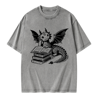 Pagewings I'm Not A Bookworm I'm A Book Dragon Unisex Washed T-shirt
