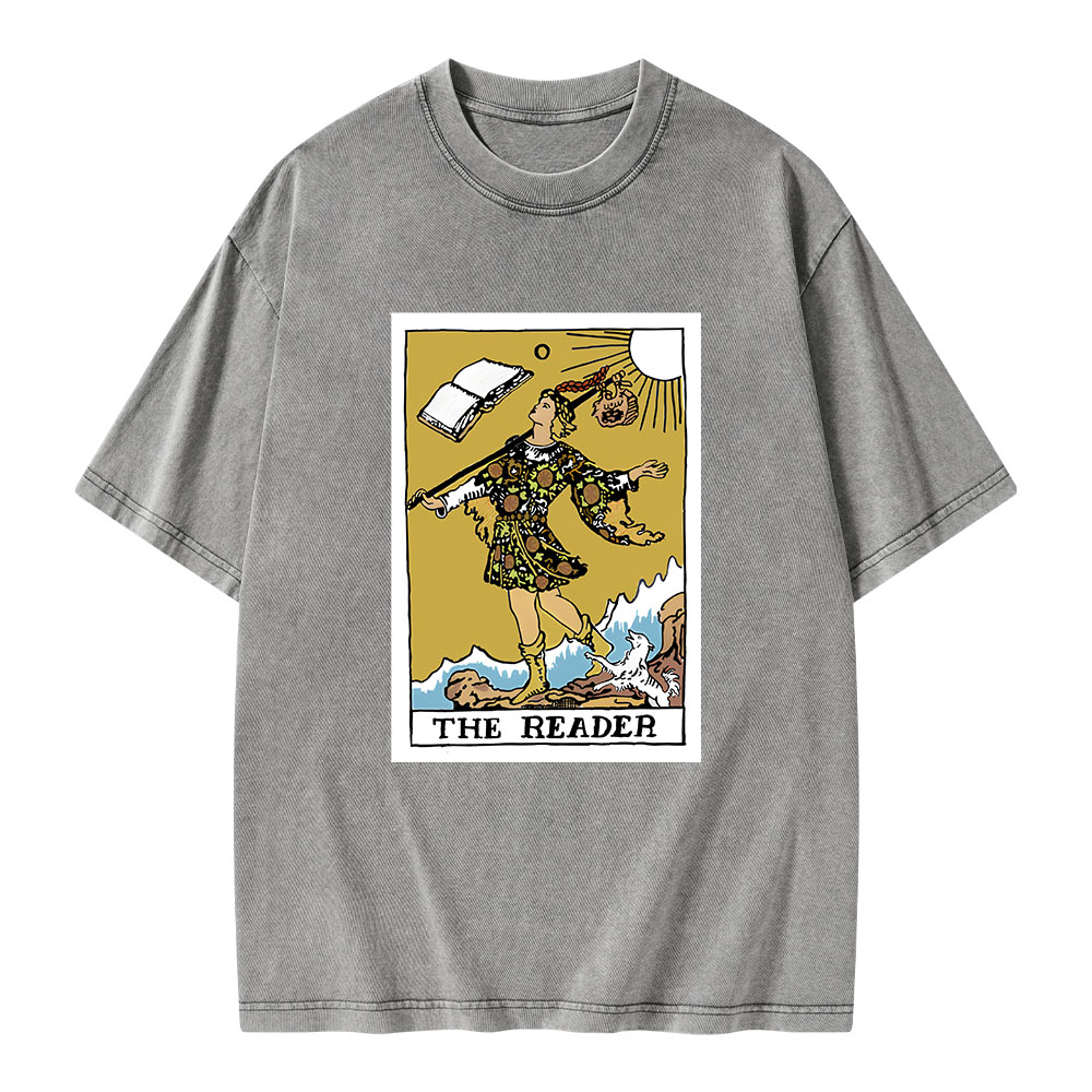Pagewings Bookish Tarot--The Reader Unisex Washed T-shirt