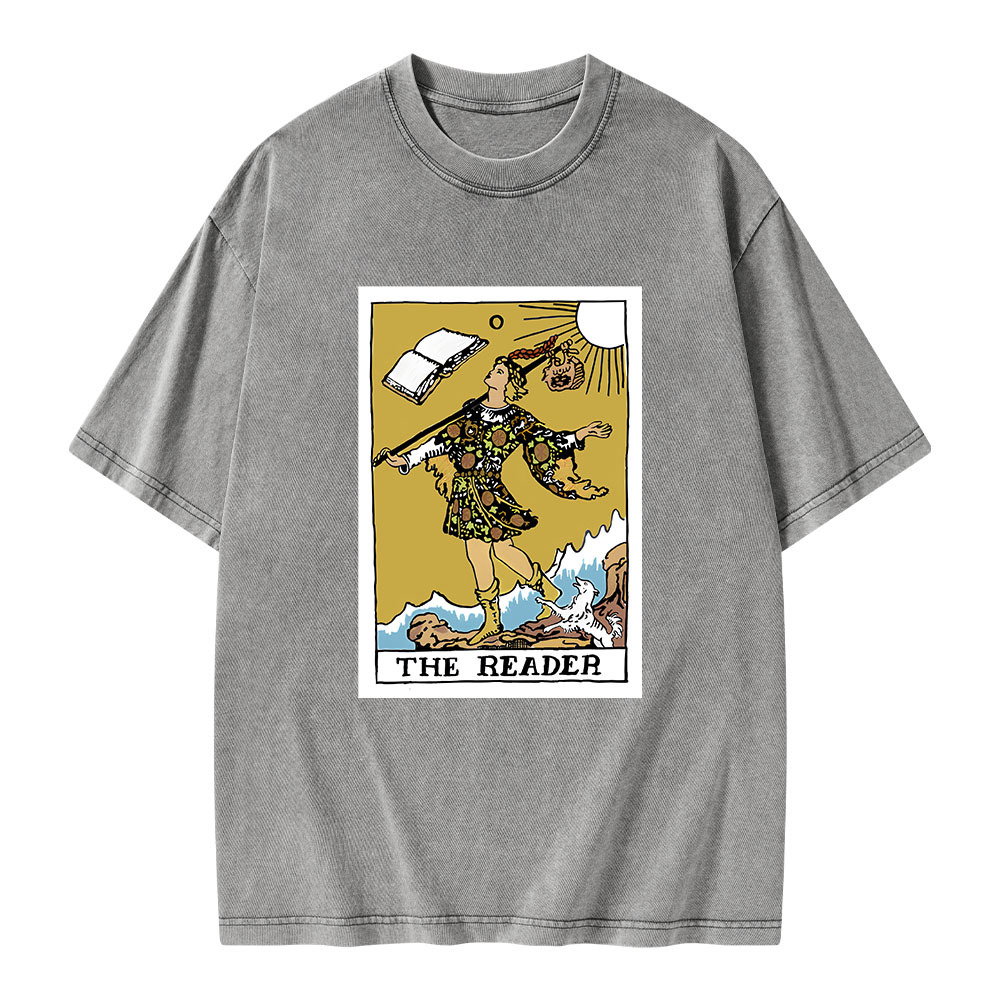 Pagewings Bookish Tarot--The Reader Unisex Washed T-shirt