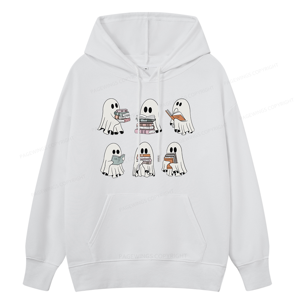 Pagewings Ghost Reading Halloween Unisex Classic Hoodie