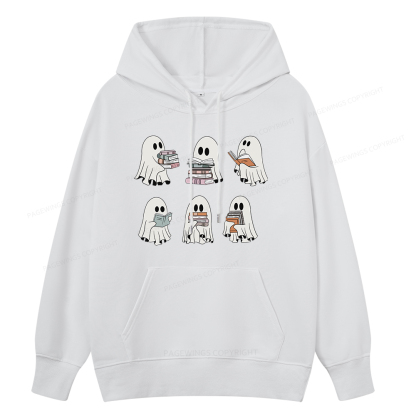 Pagewings Ghost Reading Halloween Unisex Classic Hoodie