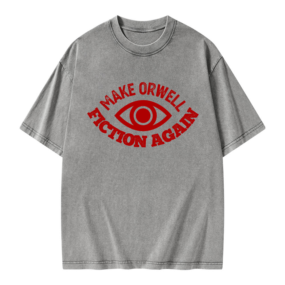 Pagewings Make Orwell Fiction Again Book Unisex Washed T-shirt