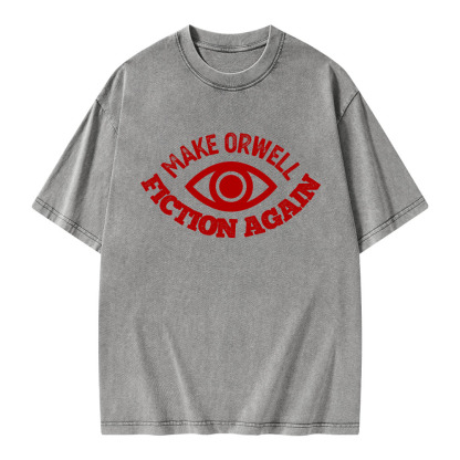 Pagewings Make Orwell Fiction Again Book Unisex Washed T-shirt