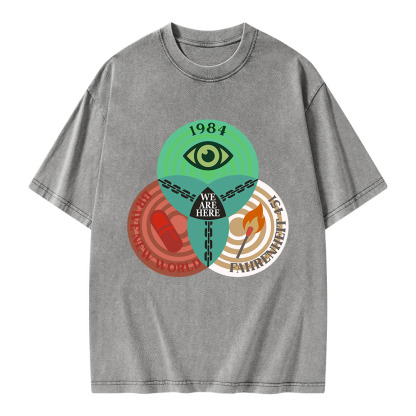 Pagewings We Are Here Unisex Washed T-shirt