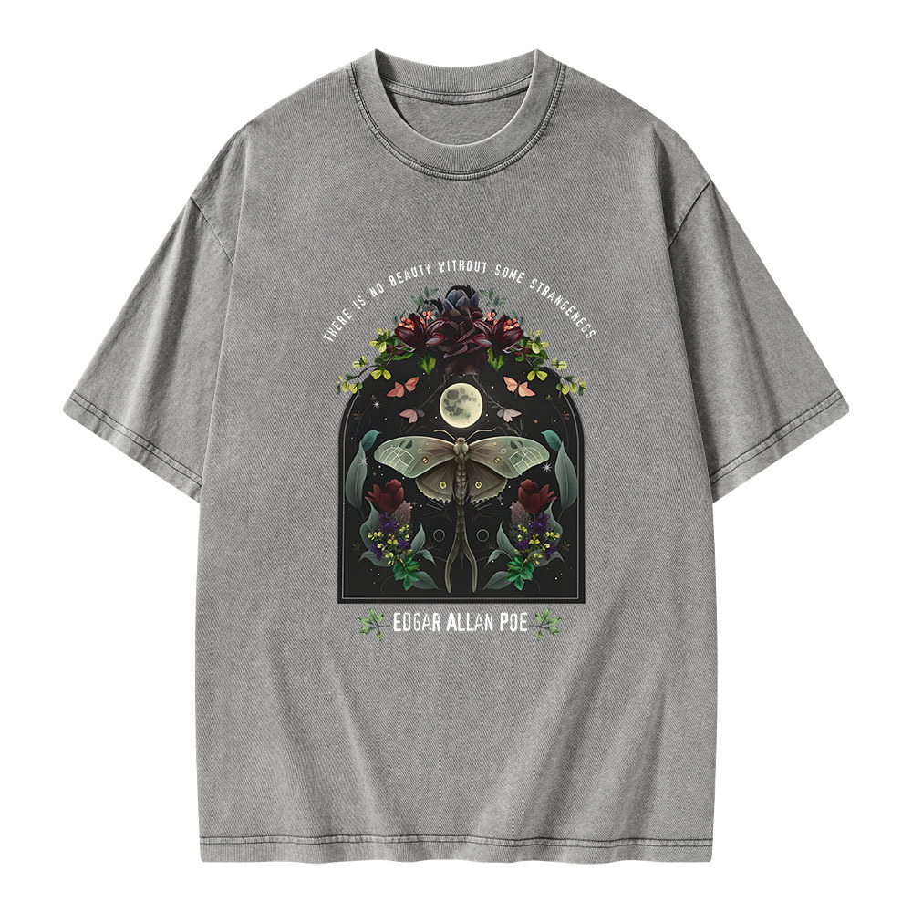 Pagewings Dark Academia Bookish Poe Unisex Washed T-shirt