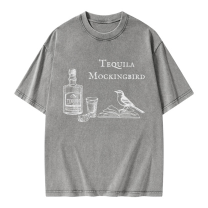 Pagewings Tequila Mockingbird Unisex Washed T-shirt