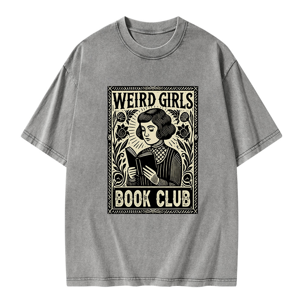 Pagewings Weird Girls Book Club Unisex Washed T-shirt