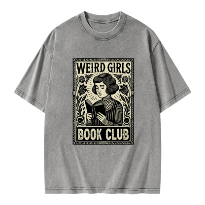 Pagewings Weird Girls Book Club Unisex Washed T-shirt