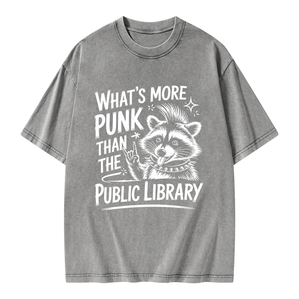 Pagewings What’s More Punk Than The Public Library Unisex Washed T-shirt