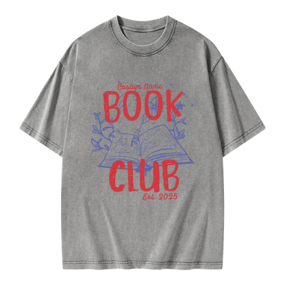 Pagewings Personalized  Book Club Unisex Washed T-shirt