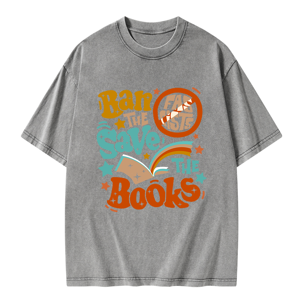Pagewings Ban The Fascists Save The Books Unisex Washed T-shirt