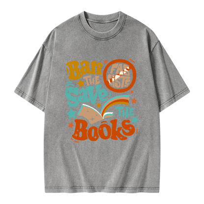 Pagewings Ban The Fascists Save The Books Unisex Washed T-shirt
