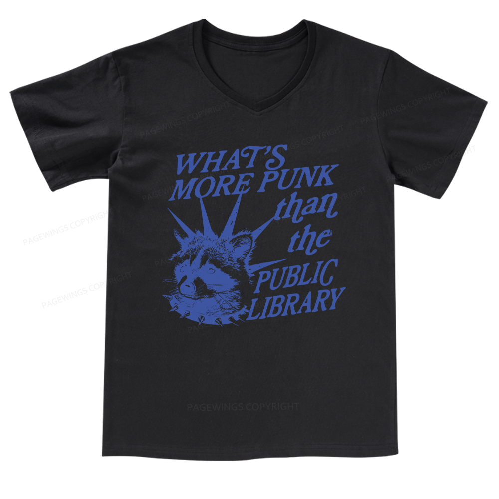 Pagewings What’s More Punk Than The Public Library V-neck T-shirt