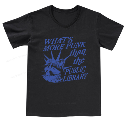 Pagewings What’s More Punk Than The Public Library V-neck T-shirt