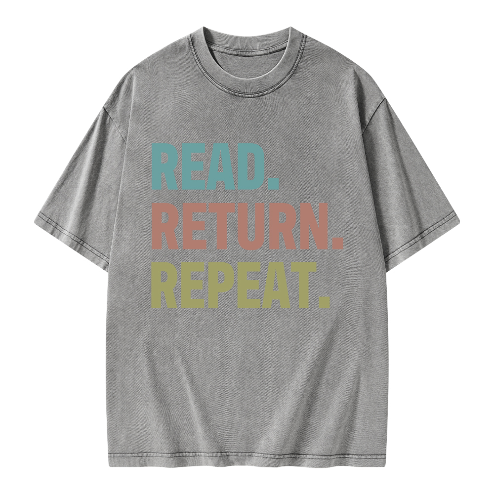 Pagewings Read Return Repeat Unisex Washed T-shirt