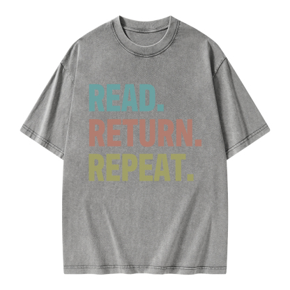 Pagewings Read Return Repeat Unisex Washed T-shirt