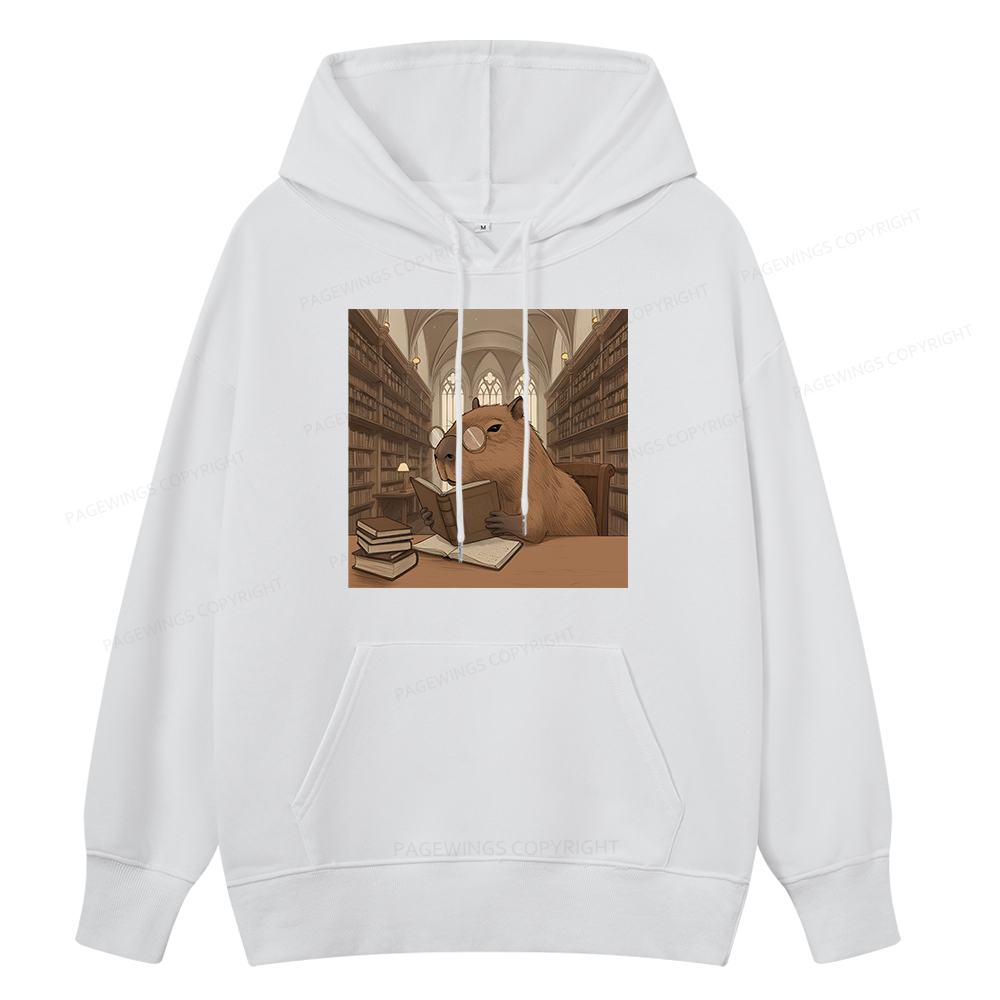 Pagewings The Reader Capybara Unisex Classic Hoodie