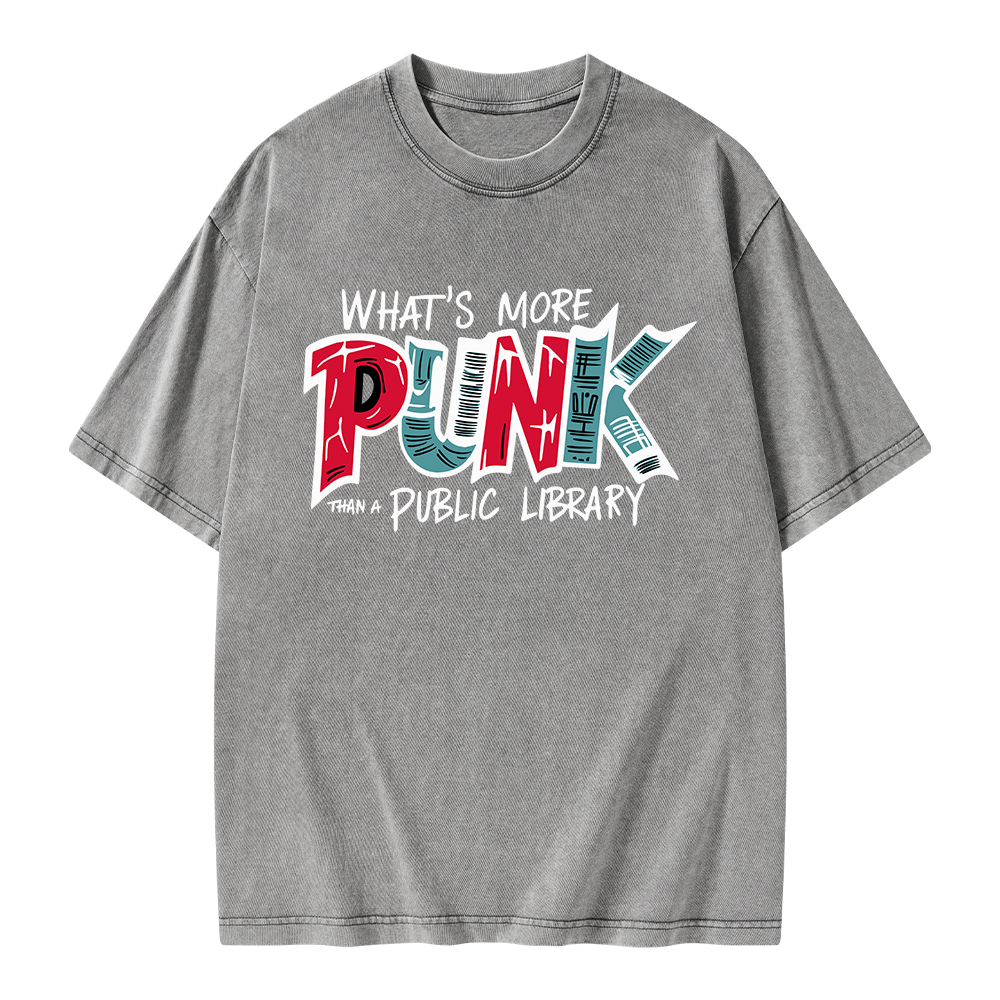 Pagewings What’s More Punk Than A Public Library Unisex Washed T-shirt