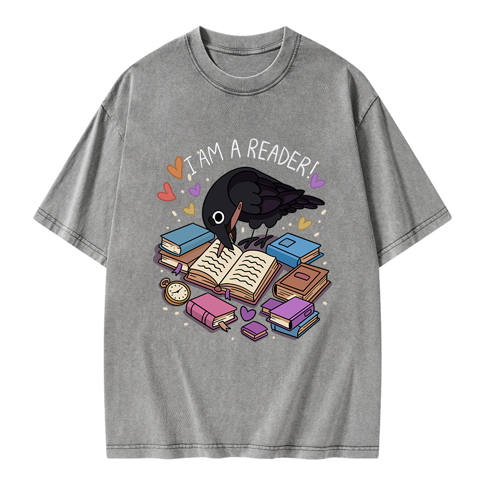 Pagewings I Am An Reader Unisex Washed T-shirt