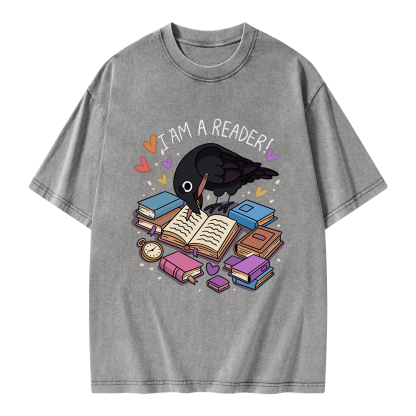 Pagewings I Am An Reader Unisex Washed T-shirt