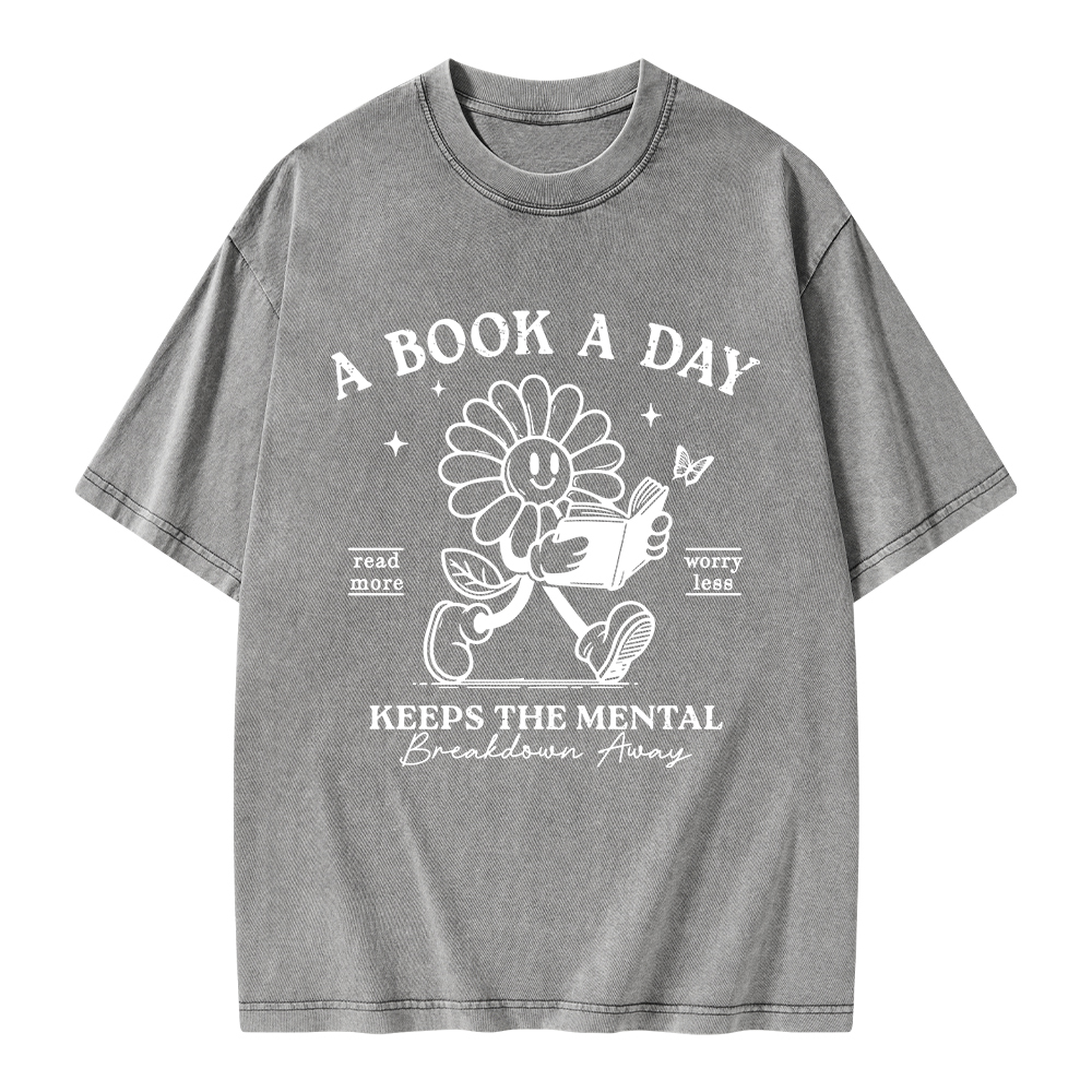 Pagewings Read More Worry Less Unisex Washed T-shirt