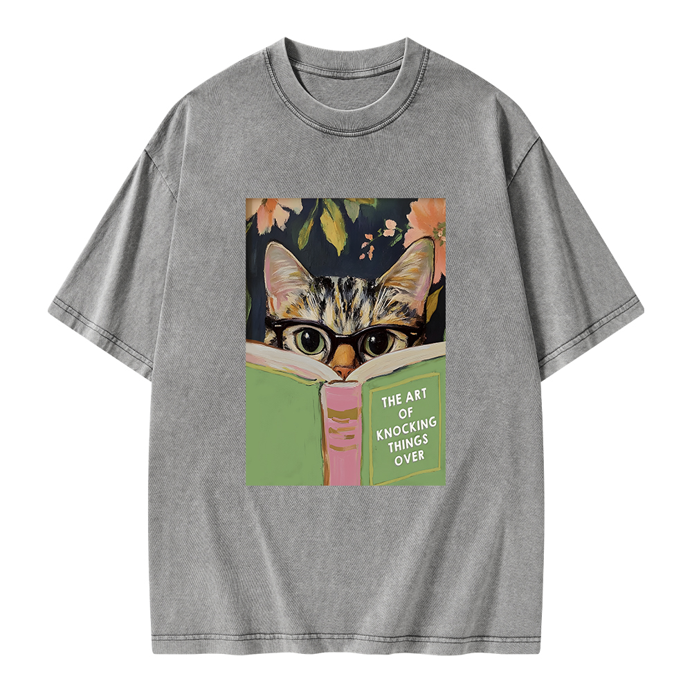 Pagewings The Art of Knocking Things Over Unisex Washed T-shirt