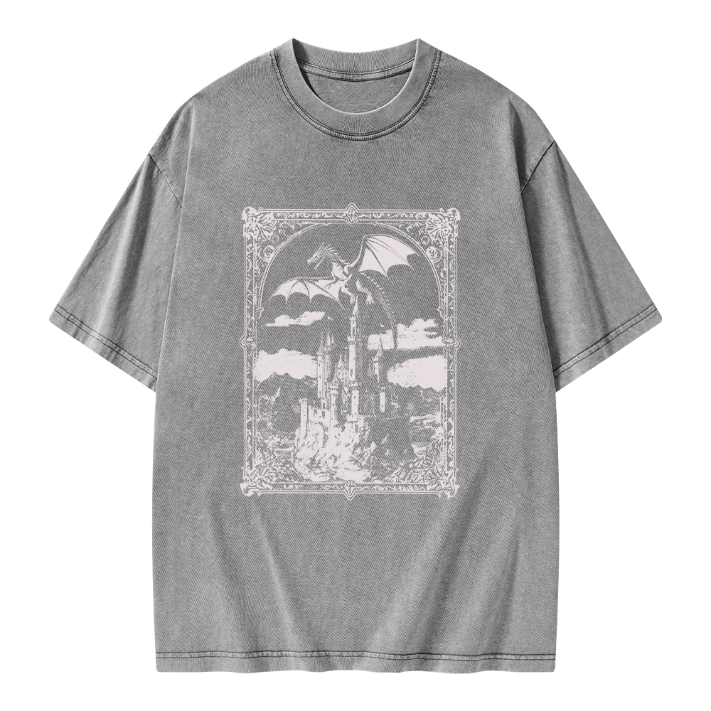 Pagewings Vintage Dragon Unisex Washed T-shirt