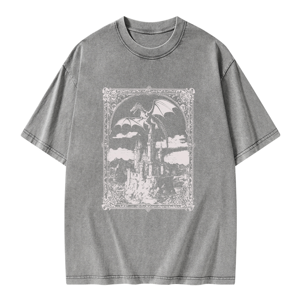Pagewings Vintage Dragon Unisex Washed T-shirt