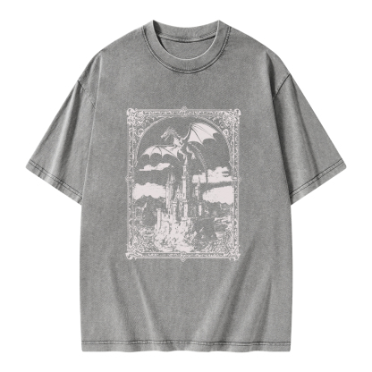 Pagewings Vintage Dragon Unisex Washed T-shirt