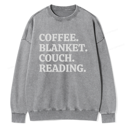 Pagewings Coffee Blanket Couch Reading Unisex Washed Sweatshirt