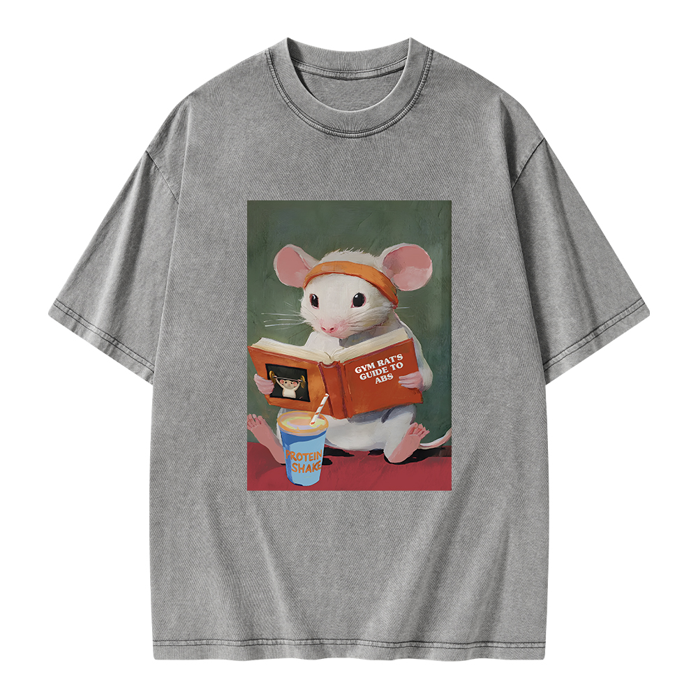 Pagewings Gym Rat's Guide To Abs Unisex Washed T-shirt