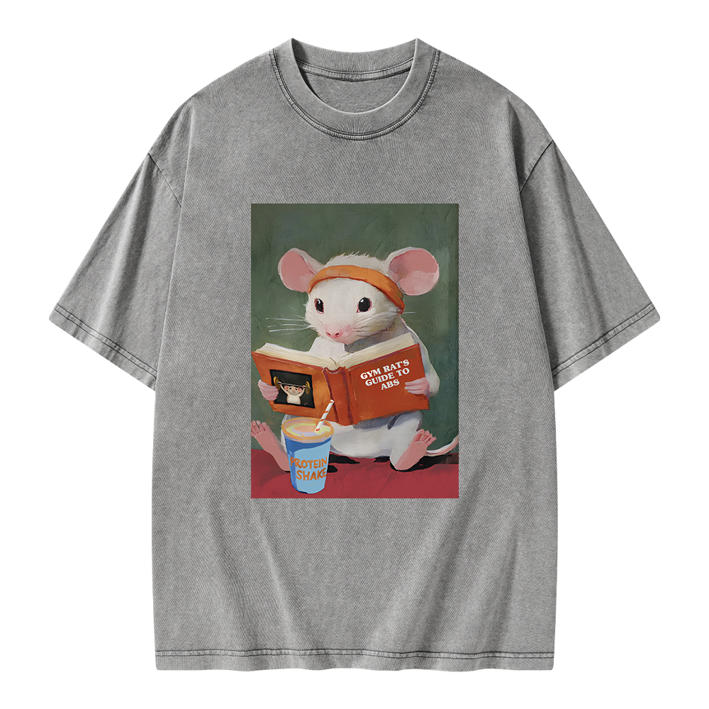 Pagewings Gym Rat's Guide To Abs Unisex Washed T-shirt