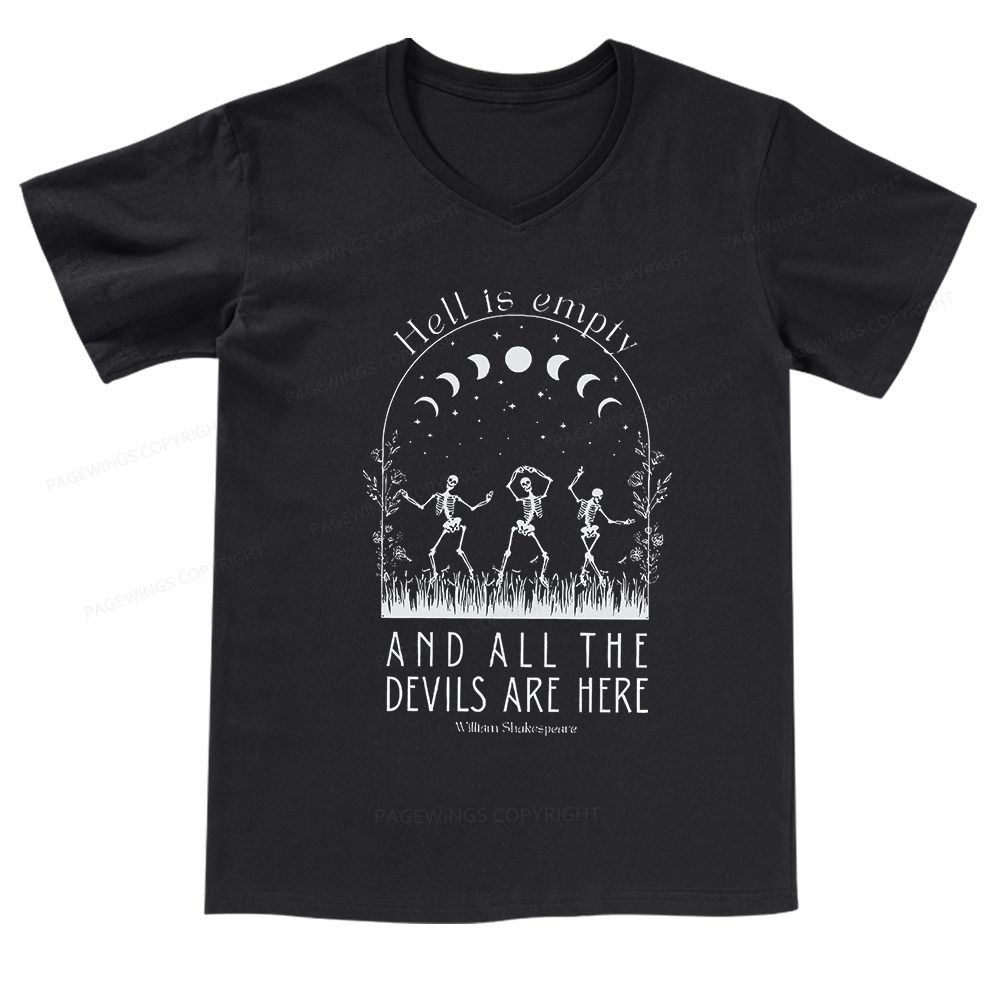 Pagewings Hell Is Empty And All The Devils Are Here V-neck T-shirt