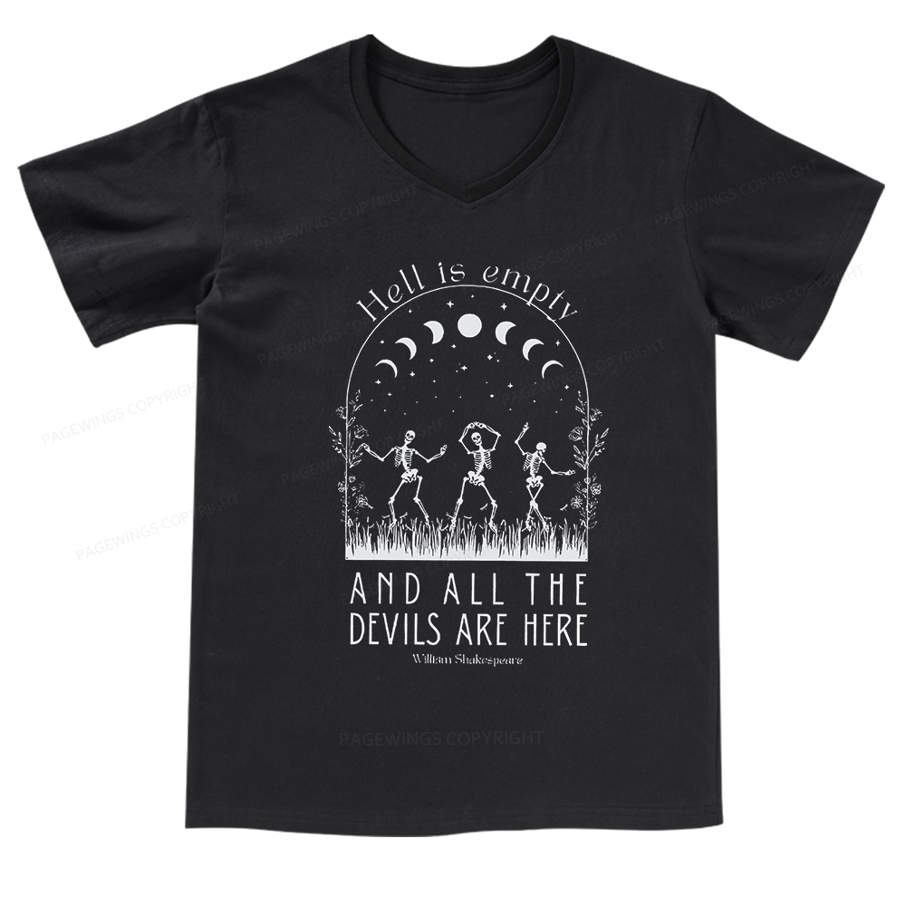 Pagewings Hell Is Empty And All The Devils Are Here V-neck T-shirt