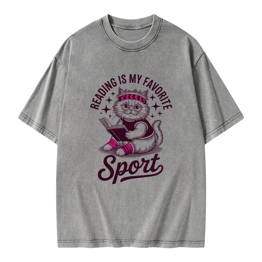 Pagewings Reading is My Favorite Sport Unisex Washed T-shirt