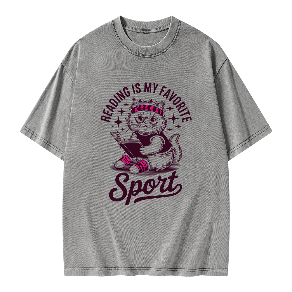 Pagewings Reading is My Favorite Sport Unisex Washed T-shirt