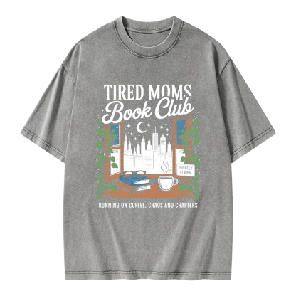 Pagewings Tired Moms Book Club Unisex Washed T-shirt
