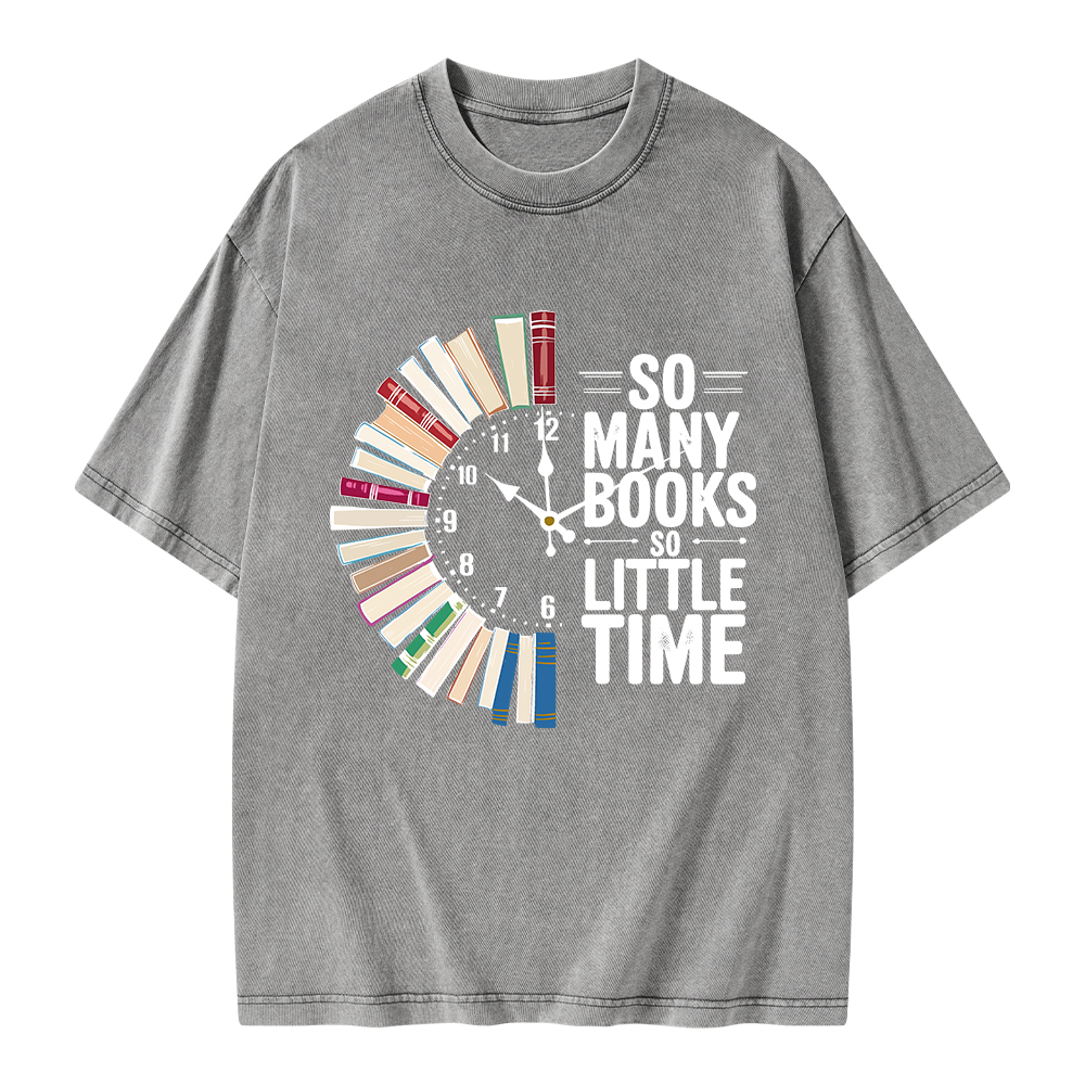 Pagewings So Many Books So Little Time Unisex Washed T-shirt