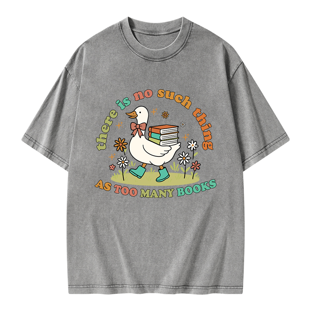 Pagewings Cute Bookish Goose Unisex Washed T-shirt
