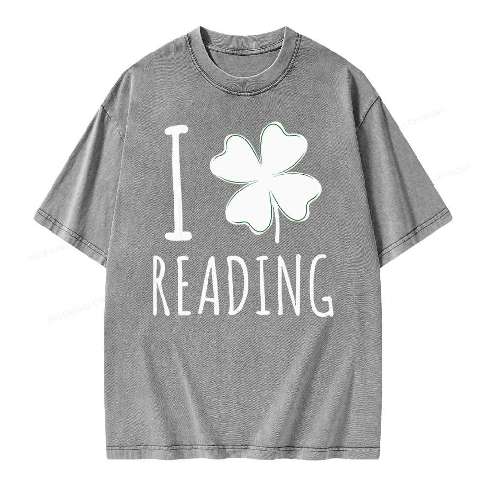 Pagewing St Patricks Day Book Lover Shirt Unisex Washed T-shirt