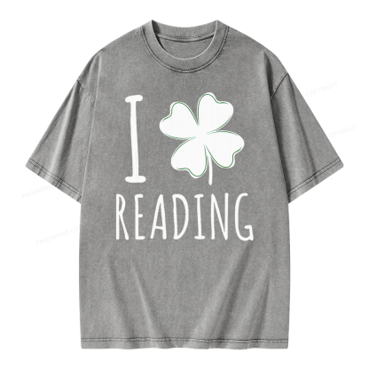 Pagewing St Patricks Day Book Lover Shirt Unisex Washed T-shirt