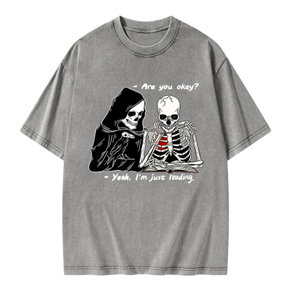 Pagewings Yeah I'm Just Reading Unisex Washed T-shirt