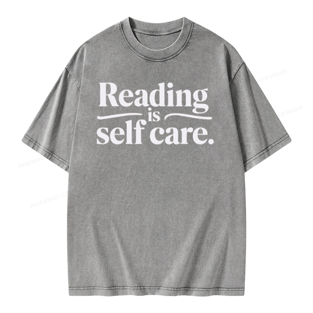 Pagewing Reading Self Care Unisex Tee Unisex Washed T-shirt
