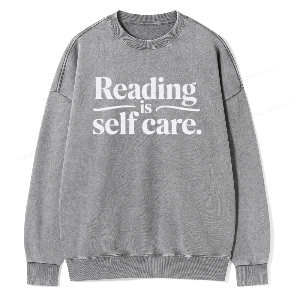 Pagewing Reading Self Care Unisex Tee Unisex Washed Sweatshirt