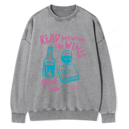 Pagewings Wine Lover Book Club Unisex Washed Sweatshirt