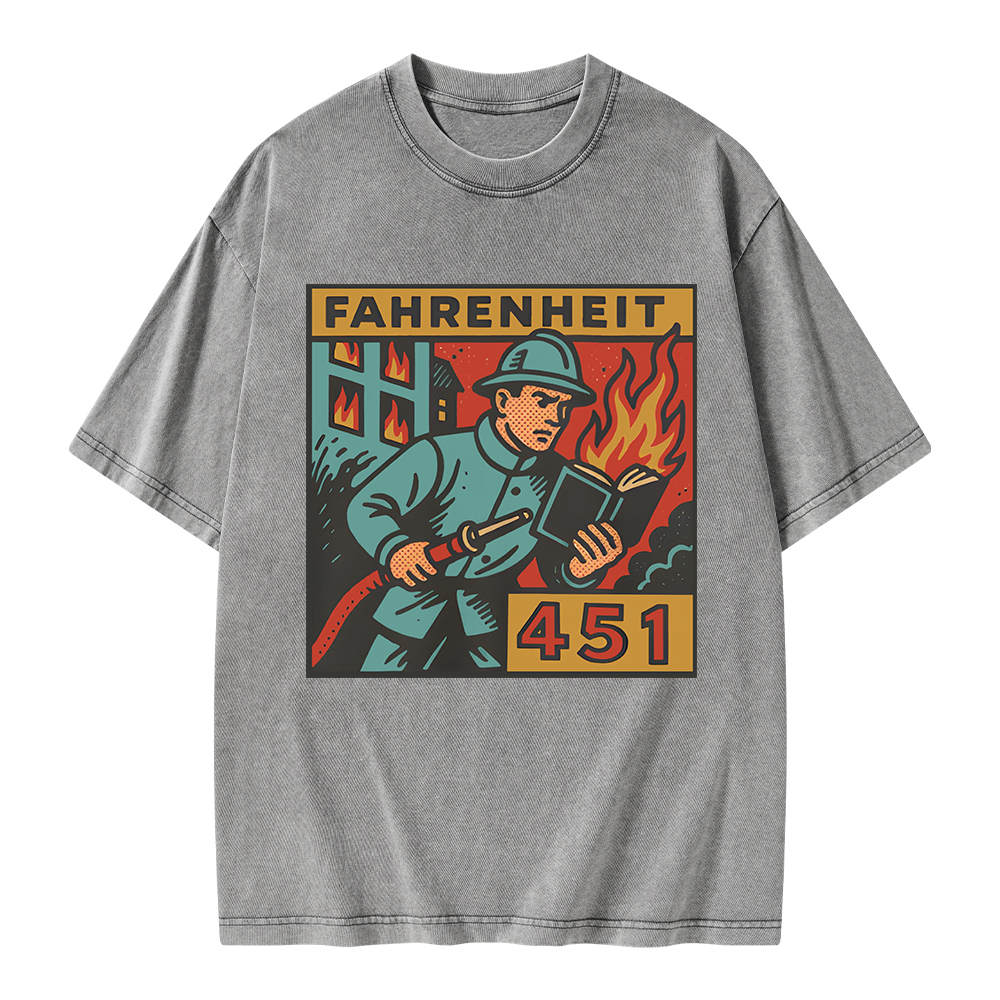 Pagewings Literature 451 Unisex Washed T-shirt