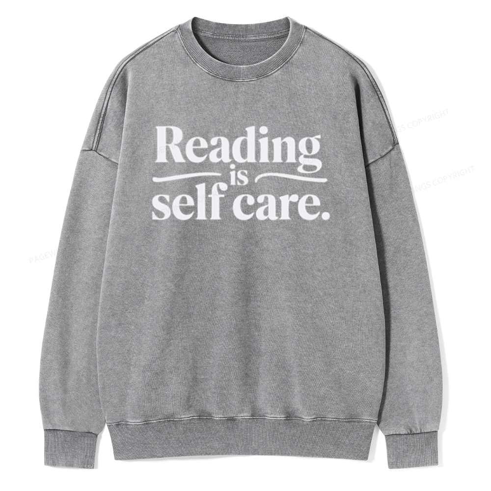 Pagewing Reading Self Care Unisex Tee Unisex Washed Sweatshirt