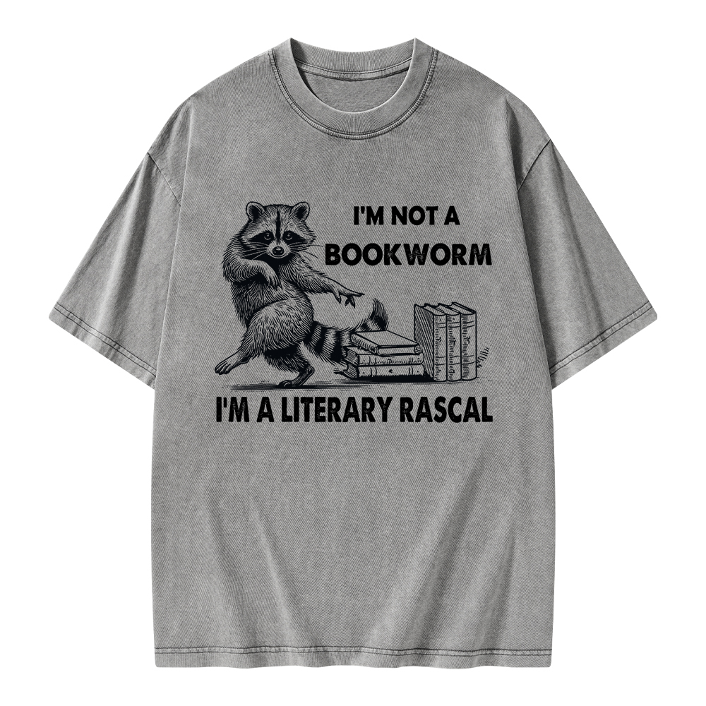 Pagewings I'm Not A Bookworm I'm A Literary Rascal Unisex Washed T-shirt