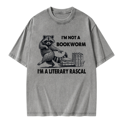 Pagewings I'm Not A Bookworm I'm A Literary Rascal Unisex Washed T-shirt