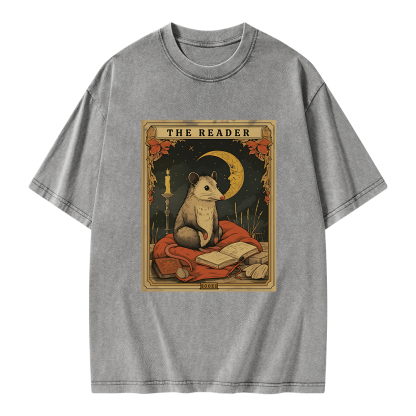 Pagewings The Reader Tarot Card Unisex Washed T-shirt